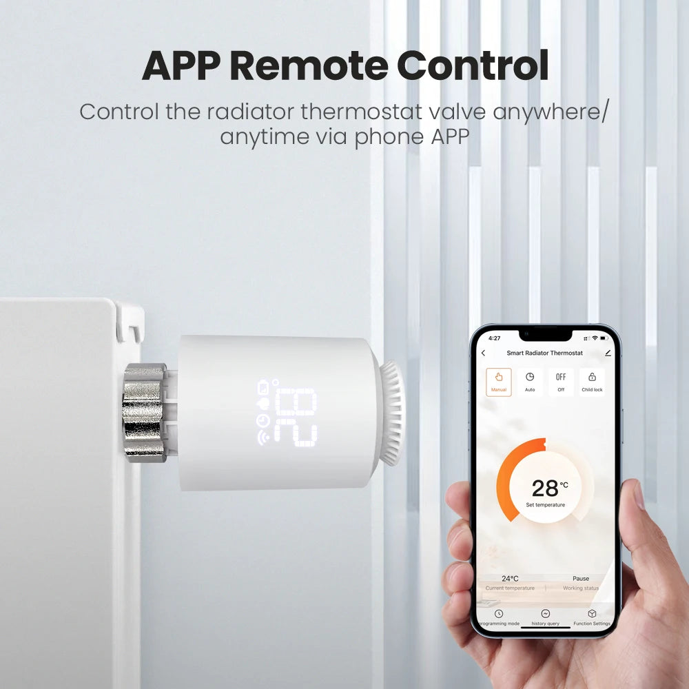 AVATTO Tuya ZigBee3.0 Smart Thermostat Radiator Actuator TRV Thermostatic Valve Controller Works With Alexa Google Home Alice