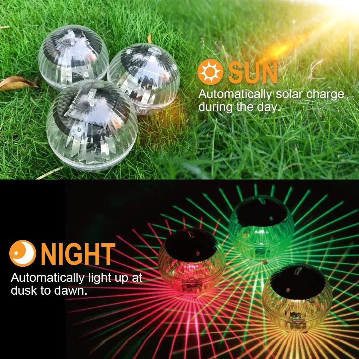 Solar Powered Floating Pool Lights LED